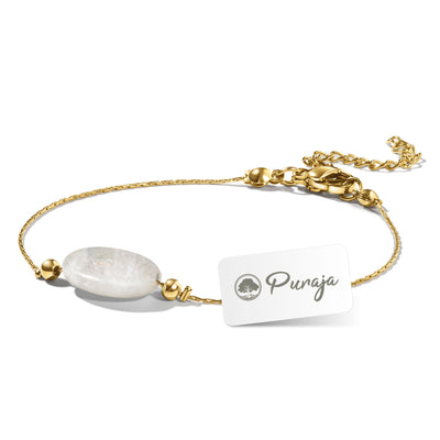 Mondstein Edelstein Armband Damen | 18k echt vergoldet