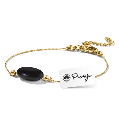 Onyx Edelstein Armband Damen | 18k echt vergoldet