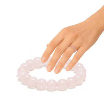 Rosenquarz Edelstein Ring aus echtem Naturstein | Anti Stress Ring