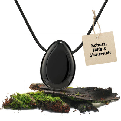 Schwarzer Turmalin (Schörl) Tropfen Anhänger